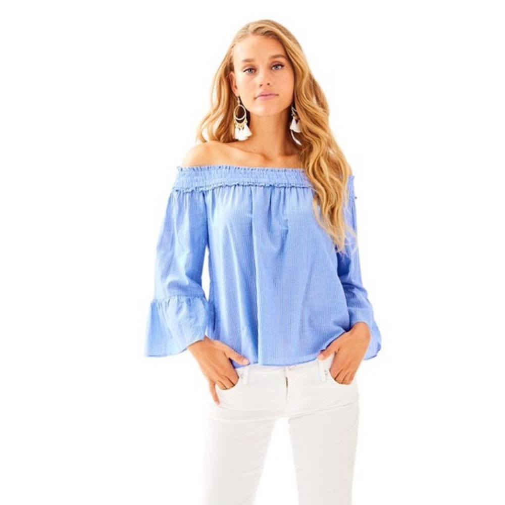 Lilly Pulitzer Blue and White Stripe Top
